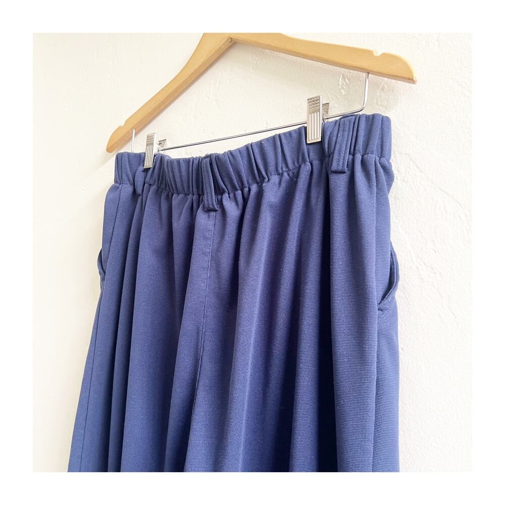 Halara Wide Leg Pants Womens XL Petite Navy Blue Pleated Office Wear Minimalist - Picture 4 of 10